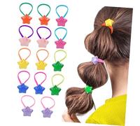 BIUDECO 14pcs Colorful Small Hair Elastics with Star Charms No Damage Hair Ties for Versatile Styling Thin Ponytail Holders Colorful Bands Accessories