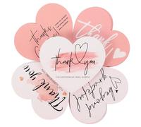 BIUDECO 150pcs Small Heart Shaped Thank You Cards for Wedding Shower Small Business Gift Tags Festival Present Decorations