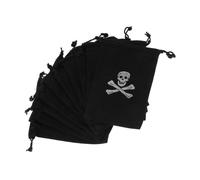BIUDECO 15pcs Candy Bags Goodie Drawstring Pouch Adult Pirate Accessories Drawstring Bag Party Burlap Color Jewelry Holiday Pirate Party Small Fabric Black Polyester