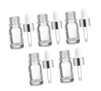 BIUDECO 15Pcs Glass Essential Oil Dropper Bottles with Silver Ring and White Bulb Aromatherapy Dispensers for Travel DIY Crafts Precise Liquid Measurement
