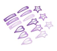 BIUDECO 15pcs Metal Hair Clips Set for - Five-pointed Star, Heart, Teardrop, Rectangle Four-pointed Star Shapes - Small Snap Barrettes for Thick Hair and Daily Styling