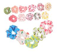 BIUDECO 16pcs Women Hair Scrunchies with Cute Fruit Pattern Decoration, Elastic Ponytail Holders Made of Supple Fabric, Comfortable to Wear and Securely Hold Ponytail for Assorted style