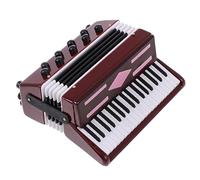 BIUDECO 1pc Creative Resin Accordion Model for Decor Dark Red Miniature Instrument Unique Desktop Adornment for Living Spaces and Artistic Atmospheres