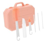 BIUDECO 1set Portable Bottle Cleaning Brush Nipple Brush Cleaner Drying Rack and Storage Box Bottle Kit for Home and Travel Use