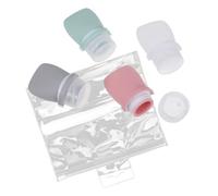 BIUDECO 1set Silicone Travel Bottles for Toiletries Leakproof Squeeze-top Containers for Shampoo Lotion Wash Colors Eva Bag for