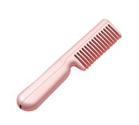 BIUDECO 1Set USB Rechargeable Hair Straightener Comb Portable Heating Brush for Travel Fast Heating Curler Pink for Quick Styling Everyday Use present for Women
