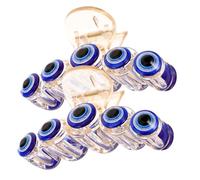 BIUDECO 2 pcs Blue Evil Eyes Large Claw Hair Clips for Women Strong Grip Jaw Clips for Thick and Thin Hair for Styling Makeup Washing and Daily Use
