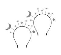 BIUDECO 2 Pcs Headdress Star and Moon Design Hair Hoops Glitter Party Supplies Birthday Hair Decorations
