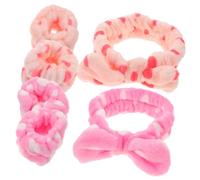 BIUDECO 2 Sets Face Wash Headbands with Bow Knot, Skin-friendly Cloth Material, Water Absorbing Wristbands Prevent Water from Flowing down Arms, for Applying Facial Mask and Makeup