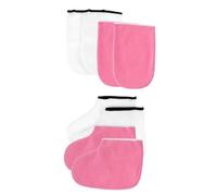 BIUDECO 2 Sets Hand Spa Gloves Wax Treatment Foot Covers Paraffin Wax Therapy Accessories for Moisturizing Professional Foot Care Fingernail Beauty Tool White Pink Included