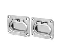 BIUDECO 2 Sets Stainless Steel Recessed Pull Handles Marine Flush Lift Pull Boat Deck Hatch Lifting Handles Flush Mount for Yacht Cabinet Door Hardware