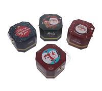 BIUDECO 20Pcs Christmas Candy Paper Boxes Set with Red Green Santa and Snowman Designs, Decorative Chocolate Cookie Packing Boxes for Holiday Party Favors and Presents