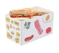 BIUDECO 20pcs Colorful Pattern Paper Sandwich Boxes for Food Packaging, Breakfast Toast Containers with Oil-resistant Liner, 10x6x6cm Cake and Party Favor Boxes
