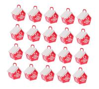 BIUDECO 20PCS Creative Christmas House Shape Candy Gift Boxes Portable Lightweight Biscuit Packaging Containers in Red and White Festival Storage for Holiday Treats and Decorative Presents