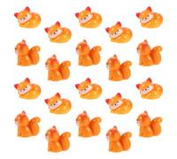 BIUDECO 20pcs Cute Little Fox Figurines Resin Animal Sculpture Fox Statue Animal Figurine for Desktop Shelf Home Office Decoration