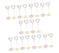 BIUDECO 20pcs Heart Shaped Metal Table Number Stands with Photo Clip Holders for Centerpieces Iron Wire Place Card Holders for Weddings Parties Reusable Seating Number Memo Display