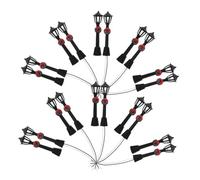BIUDECO 20pcs Miniature Street Lamp Models with LED Lights Black Micro Landscape Ornaments for DIY Crafts Dollhouse Decor Safe Bright Night Scene Enhancement for Hobbyists and Collectors