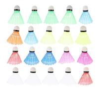 BIUDECO 20pcs Plastic Shuttlecocks Colored Badminton Balls Rainbow Sports Accessories for Outdoor Indoor Practice Training Random Color