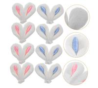 BIUDECO 20pcs Plush Rabbit Ear Hair Clips for Crafts Lightweight Bunny Ear Charms in Pink and Blue Adorable Accessories for Womens Hairpin Decoration and DIY Styling