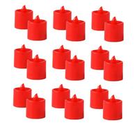 BIUDECO 20pcs Red LED Flameless Tea Lights Votive Candles Flickering Fireless Flame Effect, Battery Operated Decorative Candles for Weddings Birthday Party and Buddhist Ceremony