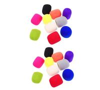 BIUDECO 20pcs Thickened Microphone Cover Sponge Cover Elastic Mic Protector Sleeves for Ktv and Stage Use Mic Windmuff Replacement