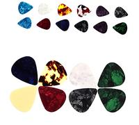 BIUDECO 20pcs Xylonite Guitar Picks Multi Thickness Finger Picks for Electric and Acoustic Guitars Durable Nylon Material Random Mix for Guitarists and Bass Players Random Color