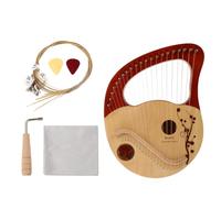 BIUDECO 21 String Portable Lyre Harp with Tuning Rod and Replaceable Strings Synthetic Material Small Harp Set for Music Accessories and Wipes