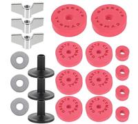 BIUDECO 21pcs Red Drum Kit Eva Cotton Pads Set Non-slip Cymbal Metal Gasket Accessories Practical Drum Set Protective Pads for Percussion Instruments
