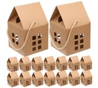 BIUDECO 24pcs Christmas Candy Cookie Boxes with Lids Portable Kraft Paper Treat Packaging Boxes for Party Favor Wrapping Lightweight Decorative