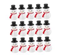 BIUDECO 24Pcs Mini Resin Snowman Figurines with Flat Top Hat, Small Xmas Snowman Ornaments for Holiday Party Favors, Christmas Micro Landscape Decoration for Garden and Tabletop
