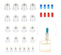 BIUDECO 24pcs Vacuum Cupping Set Chinese Suction Cupping Therapy Tool for Back and Muscle Massage Professional Dry Kit for Relaxation and Relief
