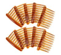 BIUDECO 24pcs Vintage Plastic Side Hair Twist Comb with Teeth Wave and Straight Design Bridal Veil Hair Accessories for Women and Deep Coffee Color