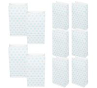 BIUDECO 25Pcs Kraft Paper Candy Bags with Printed Sticker Handles for Party Favors Cookies and Packaging Blue Polka Dot Design Paper Party Supplies for Birthdays and Events