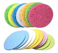 BIUDECO 25pcs Natural Cellulose Round Makeup Sponges for Facial Cleansing and Makeup Removal Reusable Face Spa Cosmetic Pads with Strong Water Absorption and Elastic Texture Random Color