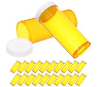 BIUDECO 25pcs Portable Mini Medicine Bottles Wear-Resistant Pp Material Easy to Open Lid Yellow Pill Organizer for Emergency and Hospital Use Suitable for Elderly and Adults
