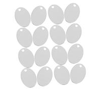 BIUDECO 25pcs Stainless Steel Oval Stamping Blanks Keychain Tags Compact Metal Pendant Trays for DIY Engraving Scratch-Resistant Name Plates for Jewelry Making and Key Organization