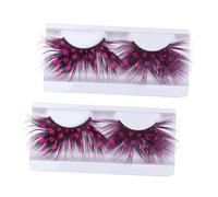 BIUDECO 2pairs False Eyelashes Exaggerated Makeup for Parties and Halloween Charming Handmade Design for Costumes and