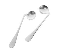 BIUDECO 2Pcs Adaptive Non-weighted Spoons for Elderly Daily Use Portable Bent Utensils with Wide Raised Textured Handles for Improved Grip and Control Convenient Feeding Aids for Home and