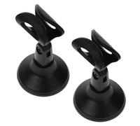 BIUDECO 2pcs Adjustable Desktop Mic Stands with Stable round Base Plastic Table Podcast Microphone Stand Suitable for 3cm Mic for Public Speaking and Live Streaming