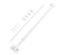 BIUDECO 2Pcs Adjustable Plastic Extendable Curtain Rods 30-45Cm with Adhesive Hooks, Removable Tension Café Rods for Window Screens and Drapery in Home and Hotel Use