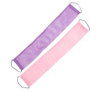 BIUDECO 2pcs African Exfoliating Net Body Scrubber Reusable Nylon Bath Washcloth for Shower Back Cleaning and Massage Mesh Towels for Neck Shoulders Feet Machine Washable
