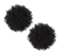 BIUDECO 2Pcs Afro Curly Hair Buns Clips Drawstring Chignon Hairpiece for Women Natural Looking Curly Bun Extensions Easy to Wear Hair Accessories for Stunning Styles