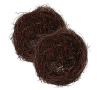 BIUDECO 2Pcs Artificial Rattan Bird Nests Garden Decor Realistic Ornamental Nest for Home and Outdoor Bird Watching Handwoven Craftsmanship Decorative Birdhouse Accessory