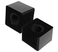 BIUDECO 2pcs Black Square Microphone Logo Flag Abs Injection Molding Station Logo for Interviews and Presentations