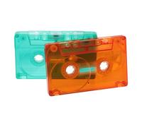 BIUDECO 2pcs Blank Cassette Tape Transparent Green Red Sturdy Vintage Audio Tape Holders for Music Party Decorations DIY Projects Recording Compatibility Retro Home Decor
