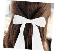 BIUDECO 2Pcs Bow Hairpins Hair Clips for Teens Flexible Hair Accessories with Bowknot Ribbon Design Black White