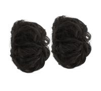BIUDECO 2pcs Bun Hair for Women Natural Look Faux Bun Accessories Soft High-temperature Easy to Use for Adding Volume and Fullness to Updos Brown-black Color