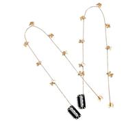 BIUDECO 2pcs Butterfly Hair Chain Jewelry Gold Metal Hair Accessory for Women Wedding Party Headpiece