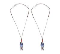 BIUDECO 2pcs Ceramic Fish Whistle with Lanyard, Cute Handmade Activity Whistles Featuring Smooth Rounded Surface, Safe, for Musical Instrument Experiences and Festival Parties