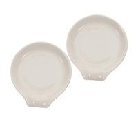 BIUDECO 2Pcs Ceramic Spoon Rest Compact Kitchen Utensil Holders Porcelain Scoop Stands for Chopsticks Forks and Spoons Easy to Clean Practical Gift
